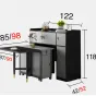 Складной обеденный стол LaLume AR21217-23. Обеденная группа со стульями