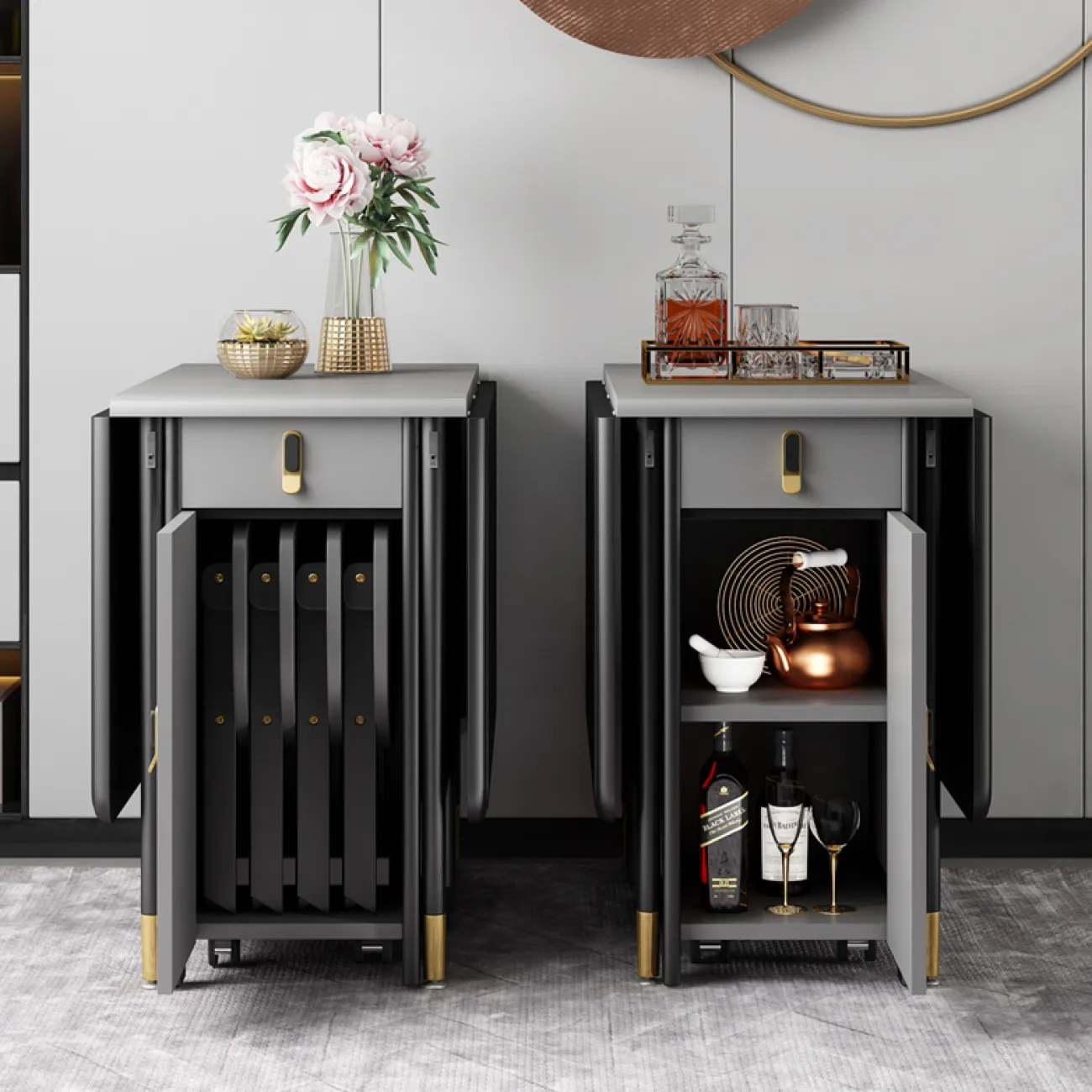 Складной обеденный стол LaLume AR21217-23. Обеденная группа со стульями Складной обеденный стол LaLume AR21217-23. Обеденная группа со стульями