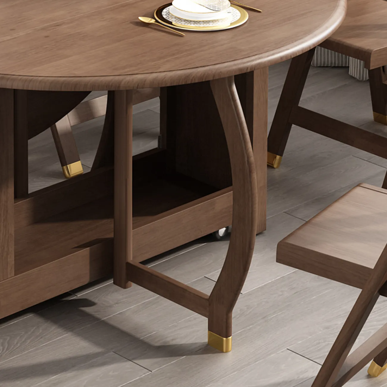 Многофункциональный круглый обеденный стол LaLume AR21218-23. Обеденная группа