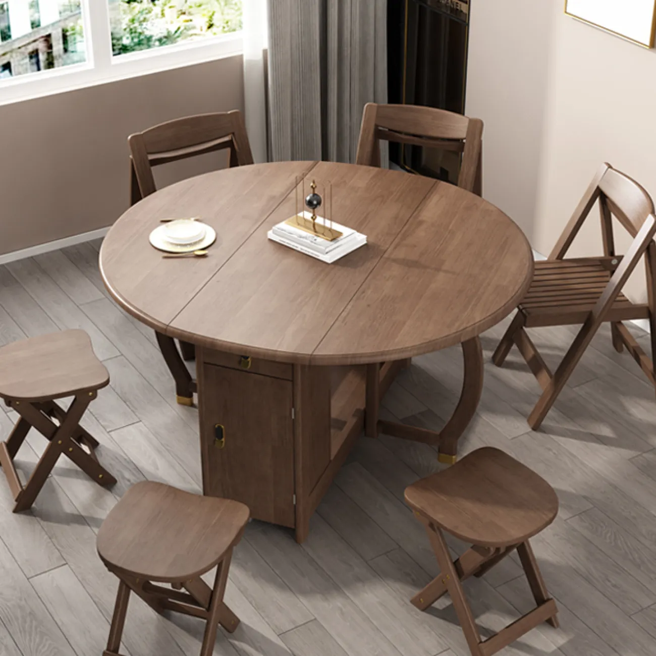 Многофункциональный круглый обеденный стол LaLume AR21218-23. Обеденная группа