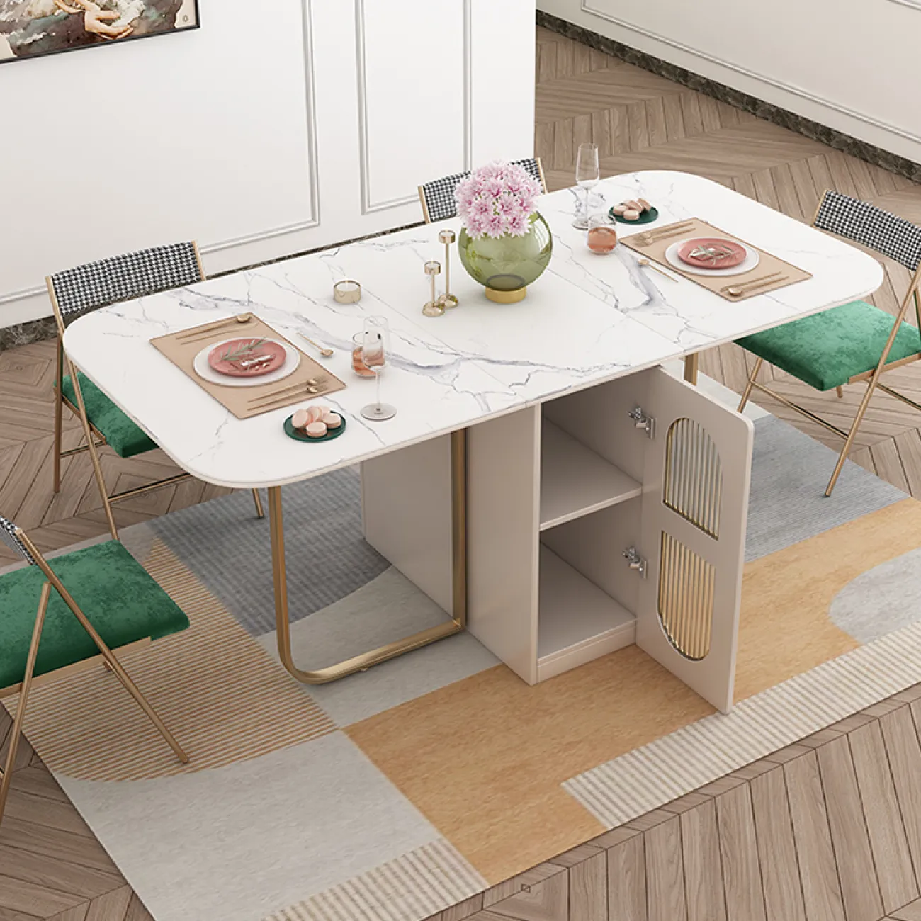 Складной обеденный стол и набор стульев LaLume AR21219-23