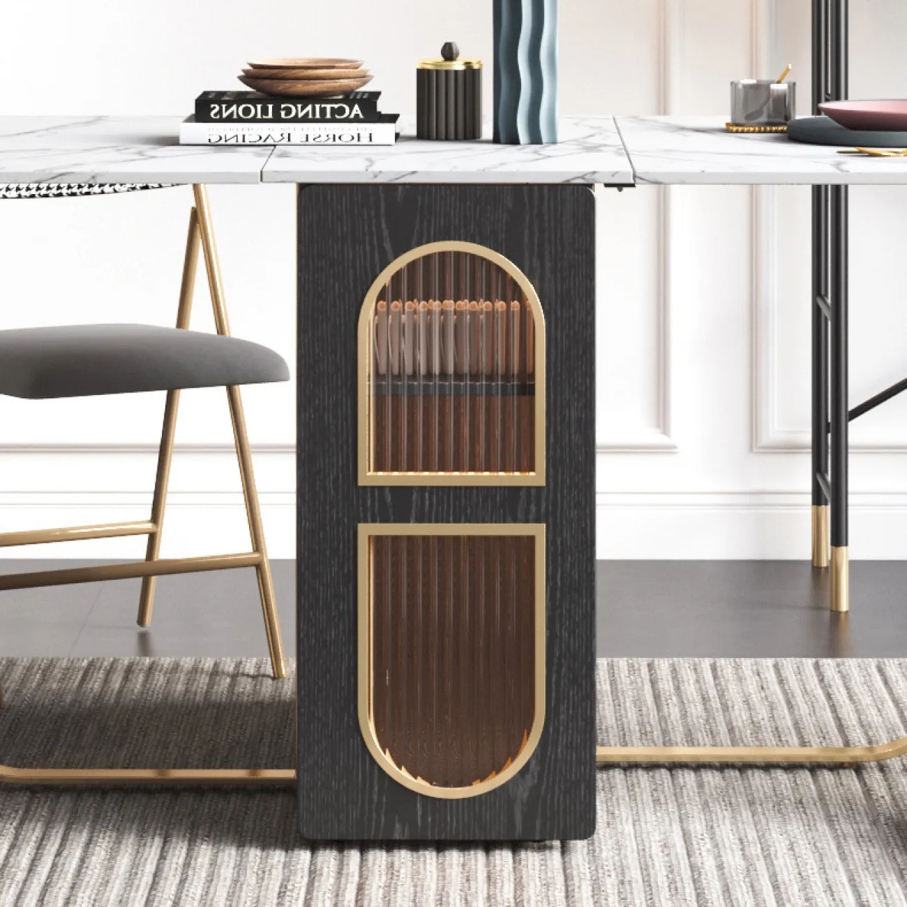 Складной обеденный стол и набор стульев LaLume AR21219-23