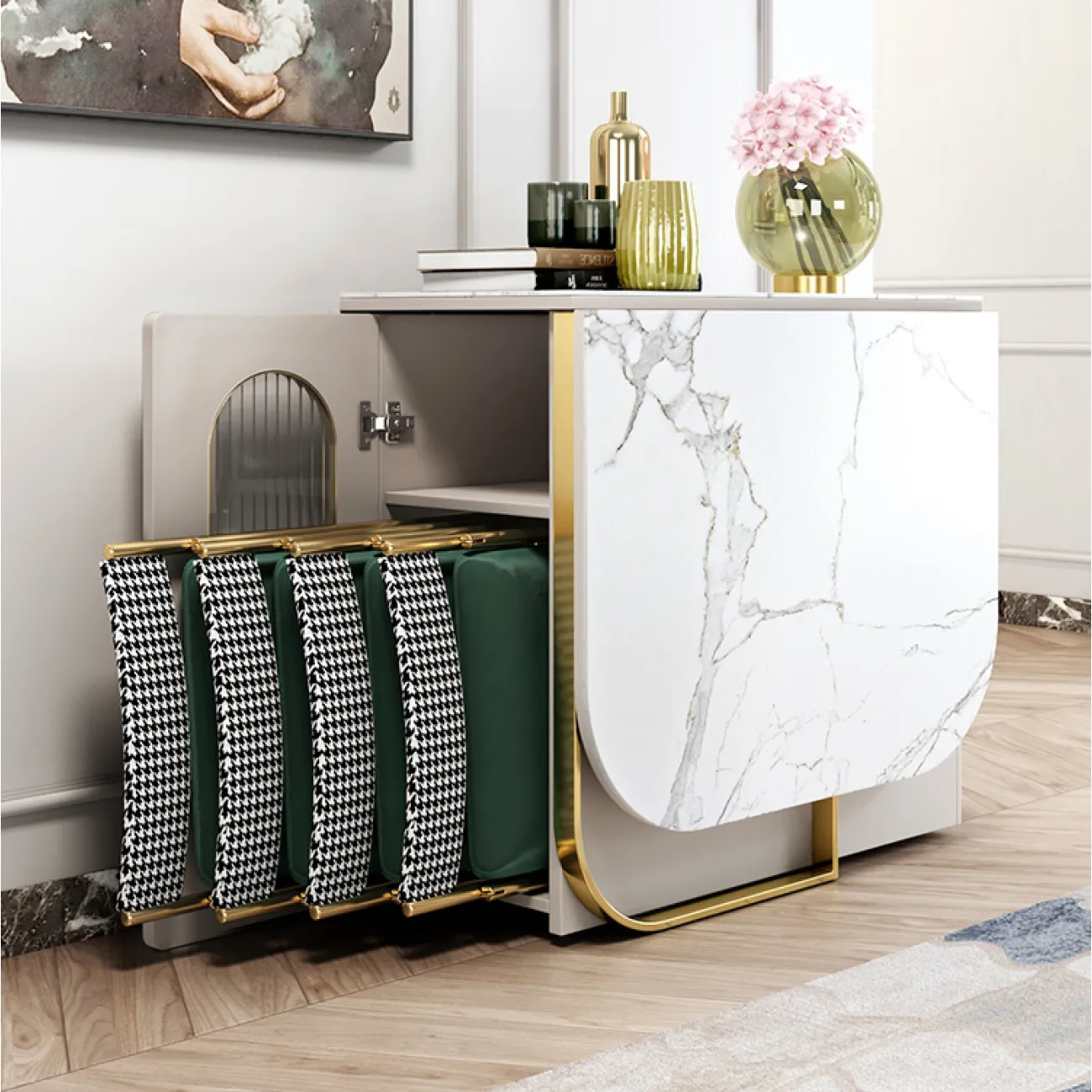 Складной обеденный стол и набор стульев LaLume AR21219-23