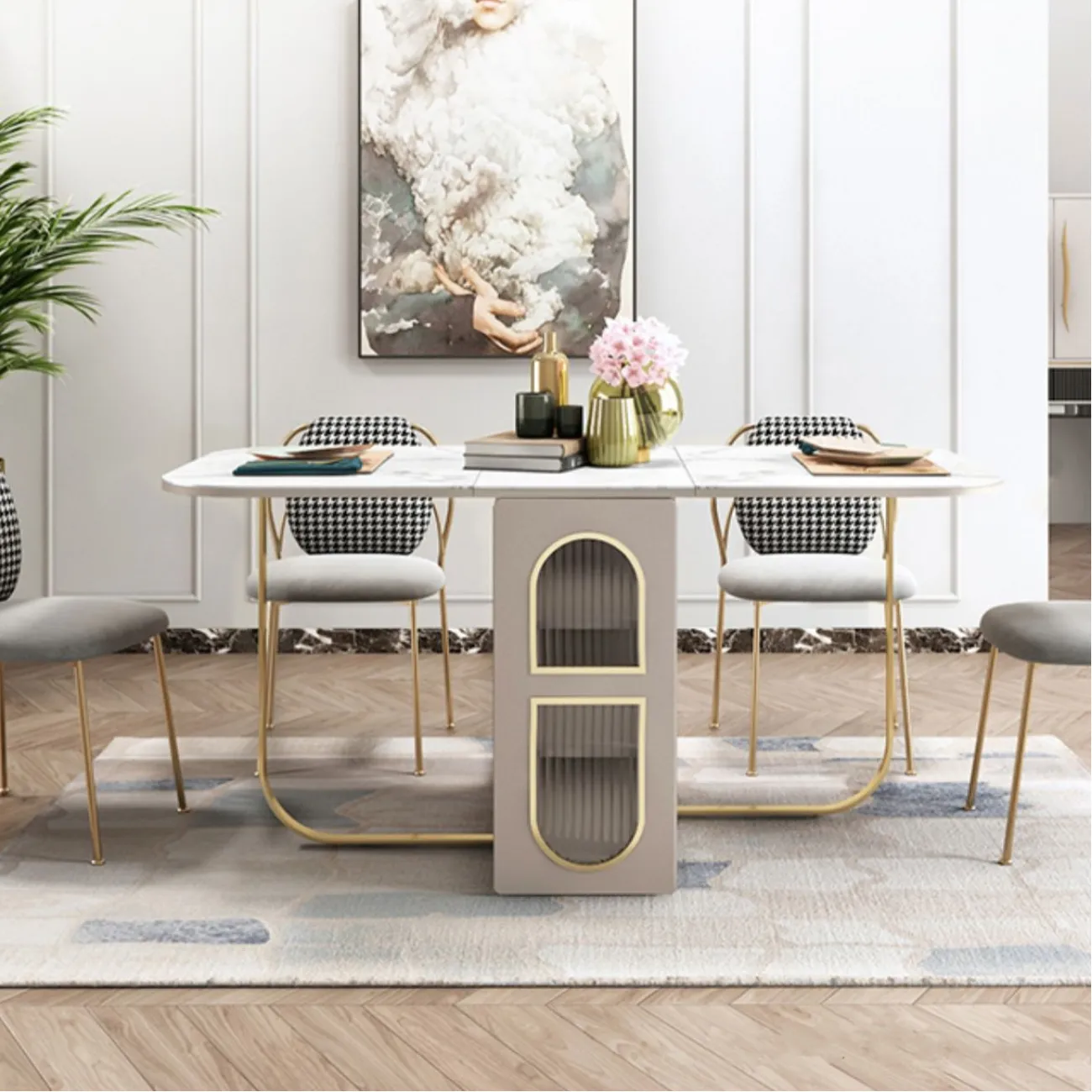 Складной обеденный стол и набор стульев LaLume AR21219-23