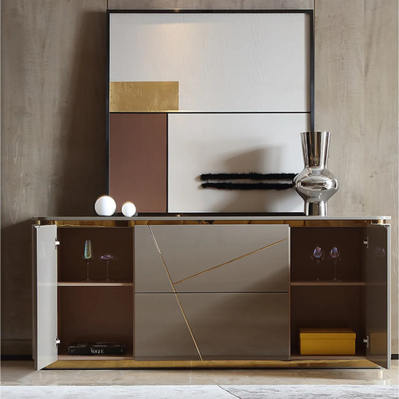 Тумба под телевизор LaLume AR21228-23 из цельного дерева