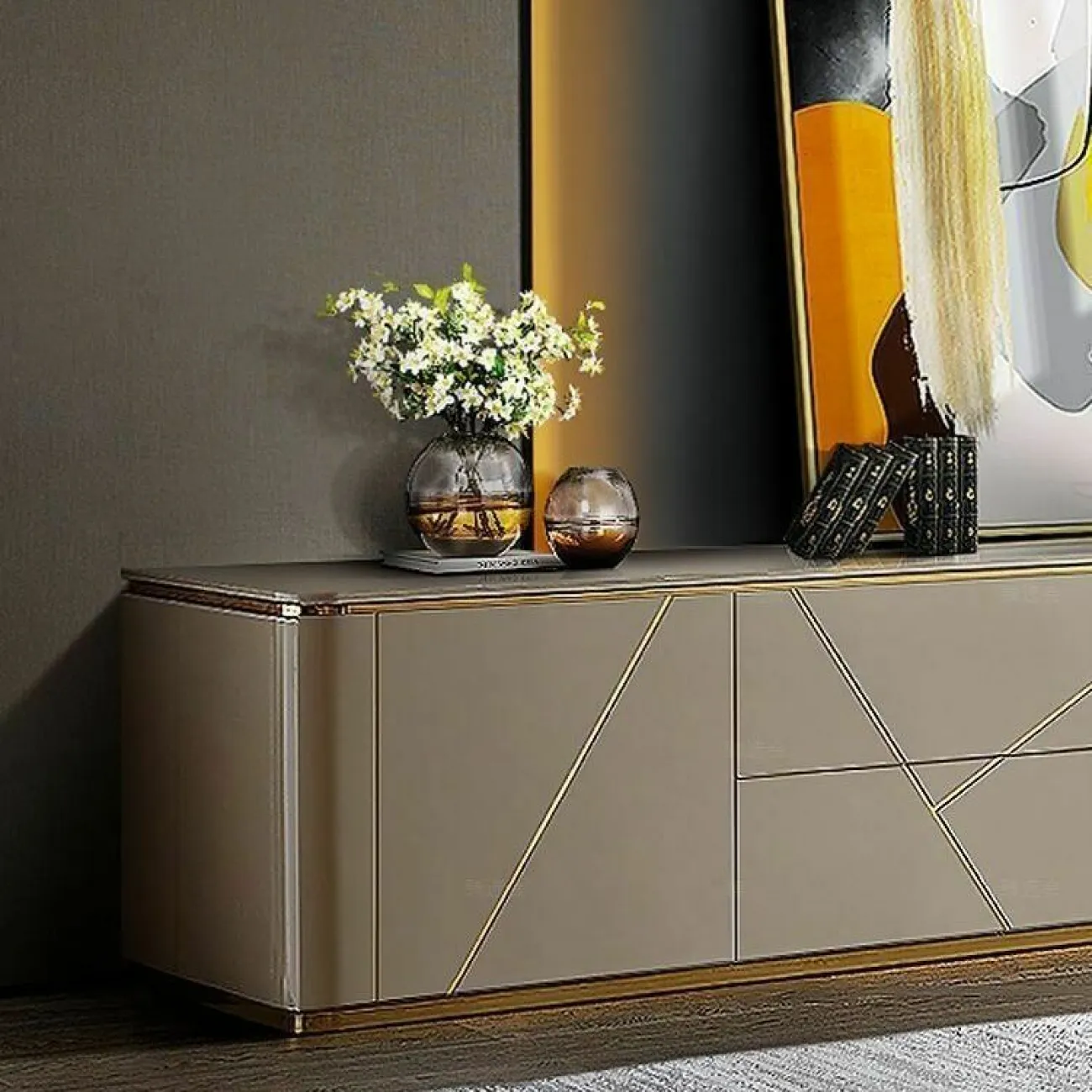 Тумба под телевизор LaLume AR21228-23 из цельного дерева