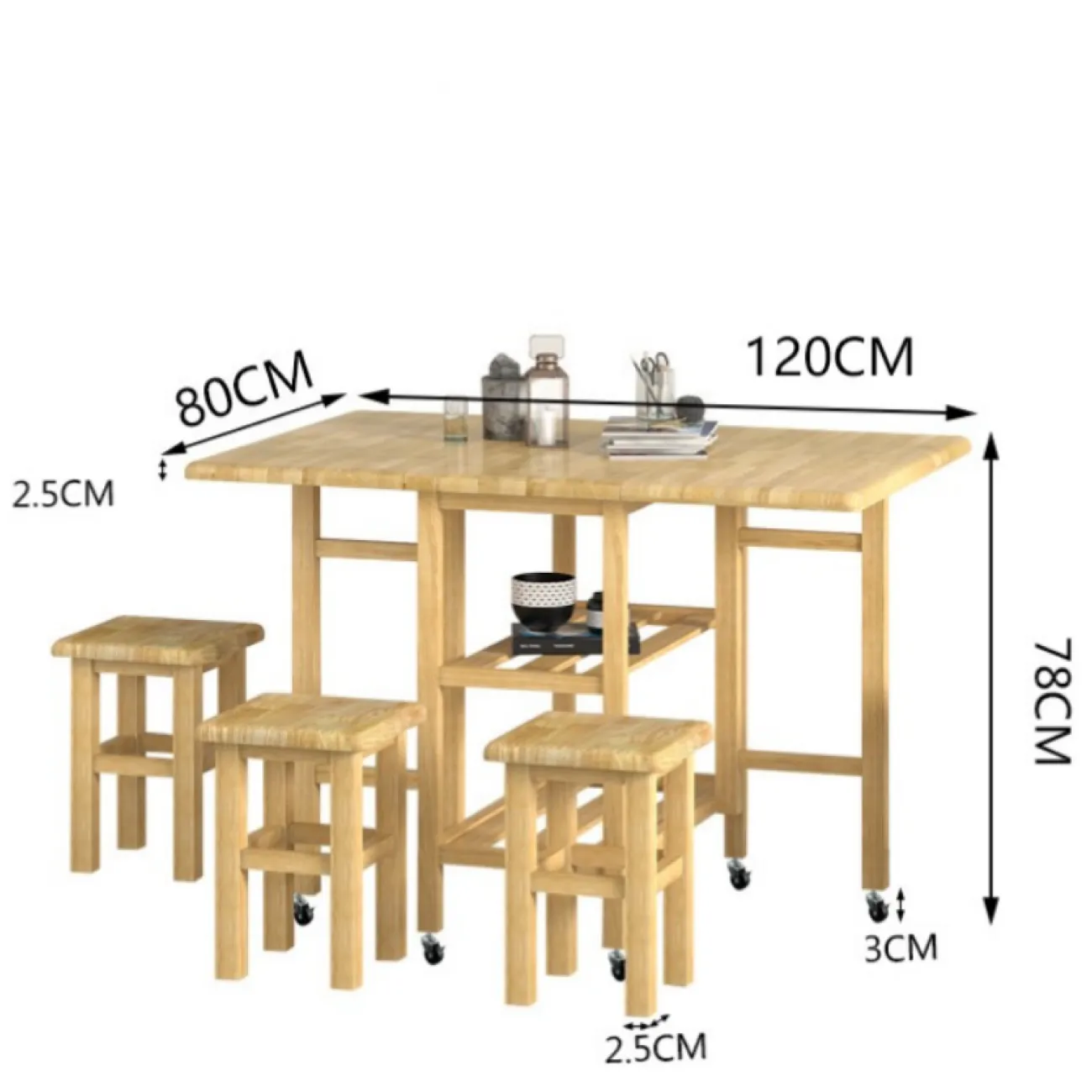 Деревянный складной обеденный стол LaLume AR21232-23