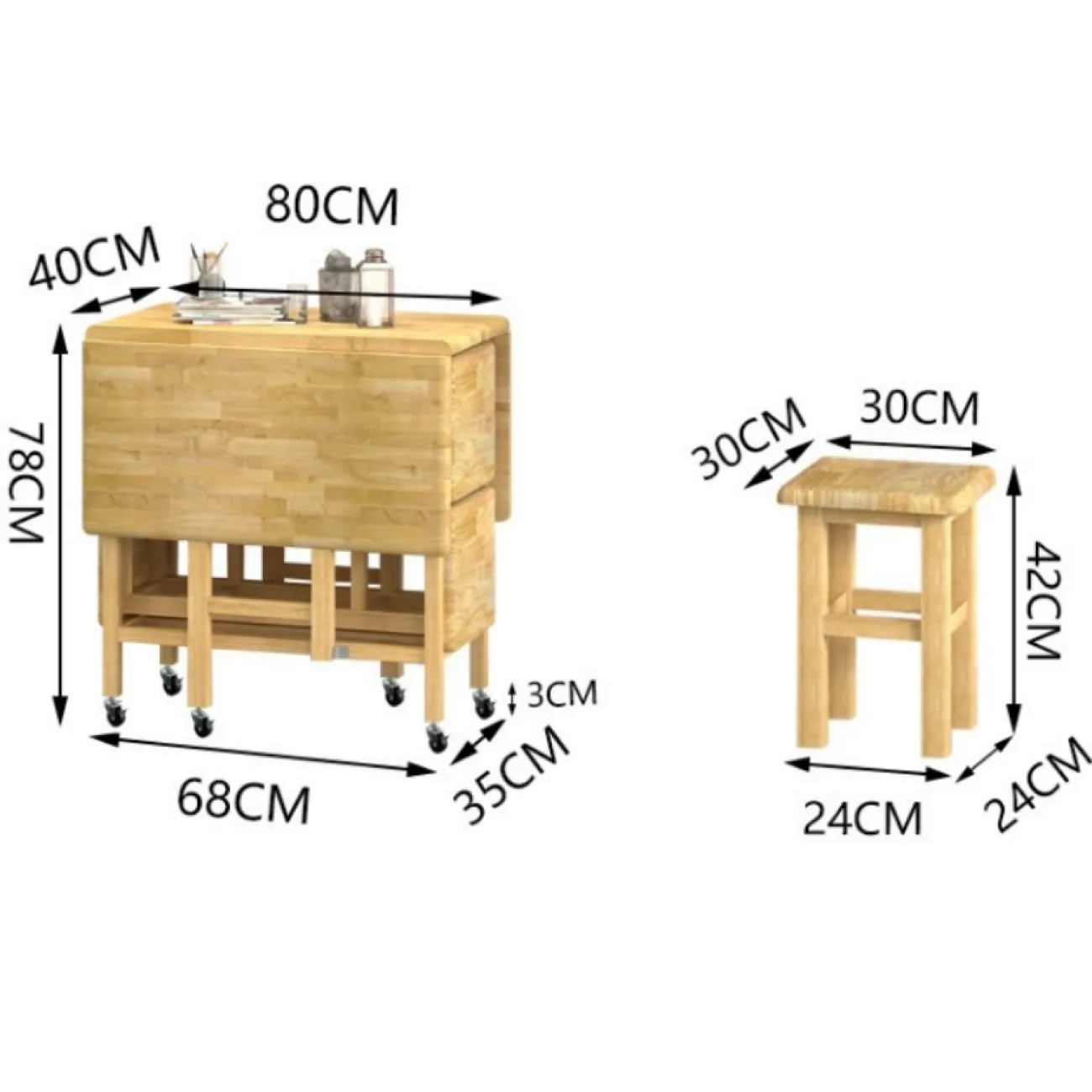 Деревянный складной обеденный стол LaLume AR21232-23