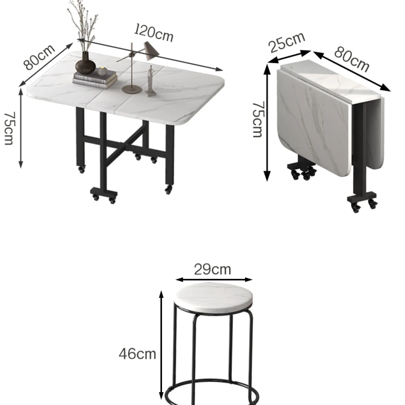 Прямоугольный складной обеденный стол LaLume AR21234-23
