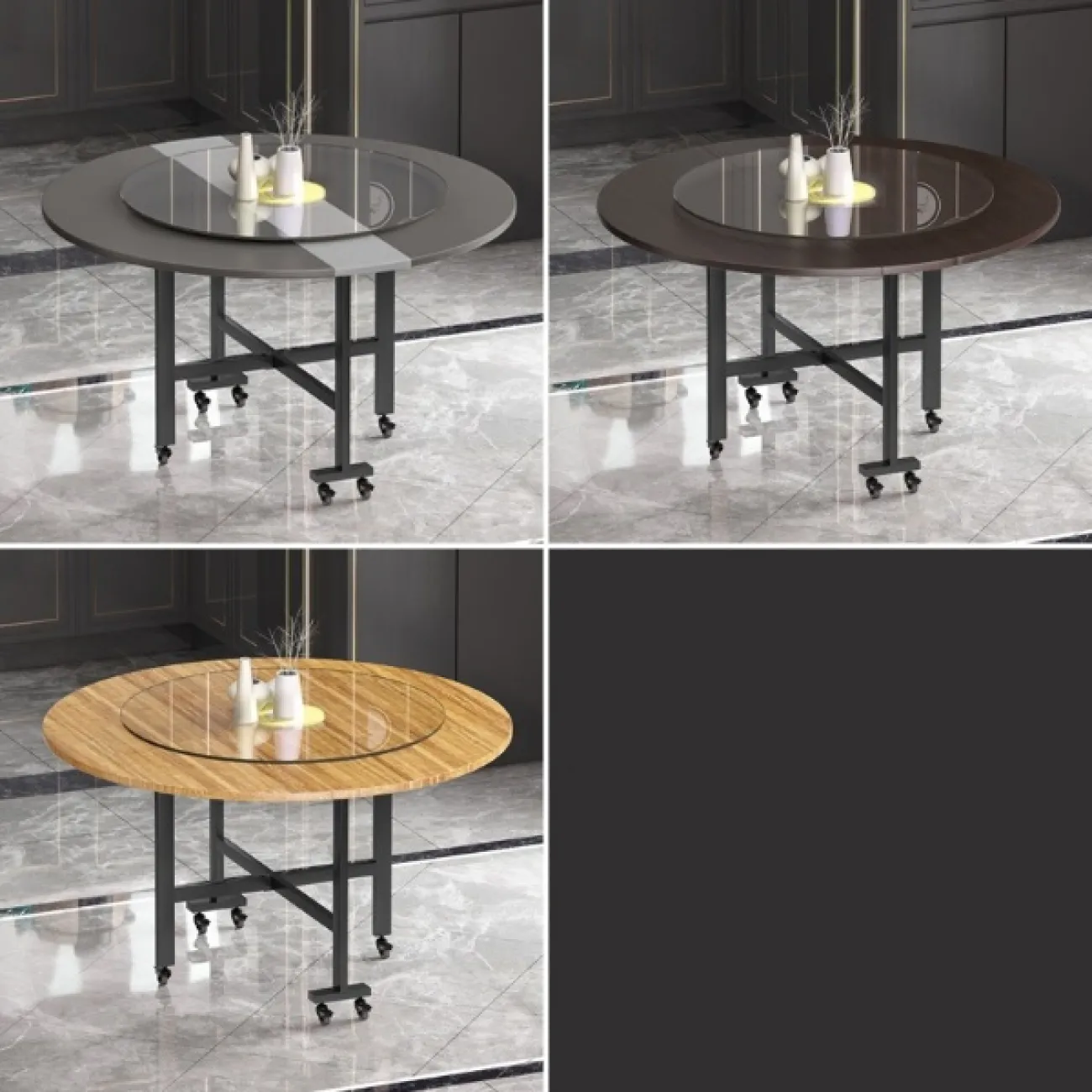 Современный складной обеденный стол LaLume AR21235-23 в минималистичном стиле Современный складной обеденный стол LaLume AR21235-23 в минималистичном стиле