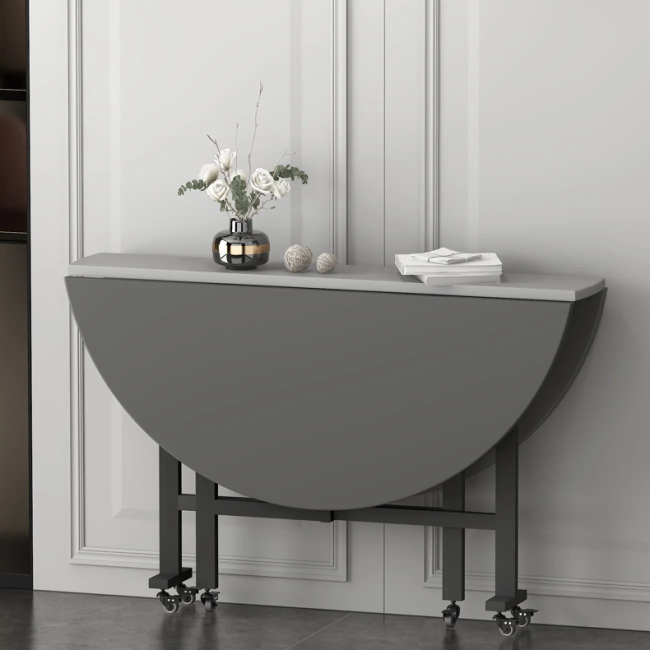 Современный складной обеденный стол LaLume AR21235-23 в минималистичном стиле Современный складной обеденный стол LaLume AR21235-23 в минималистичном стиле