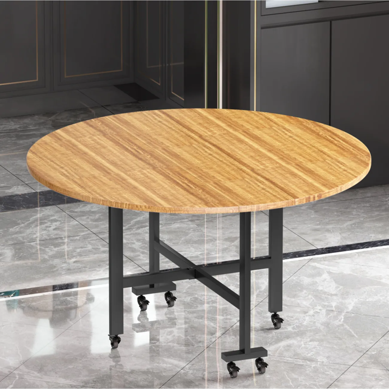 Современный складной обеденный стол LaLume AR21235-23 в минималистичном стиле Современный складной обеденный стол LaLume AR21235-23 в минималистичном стиле