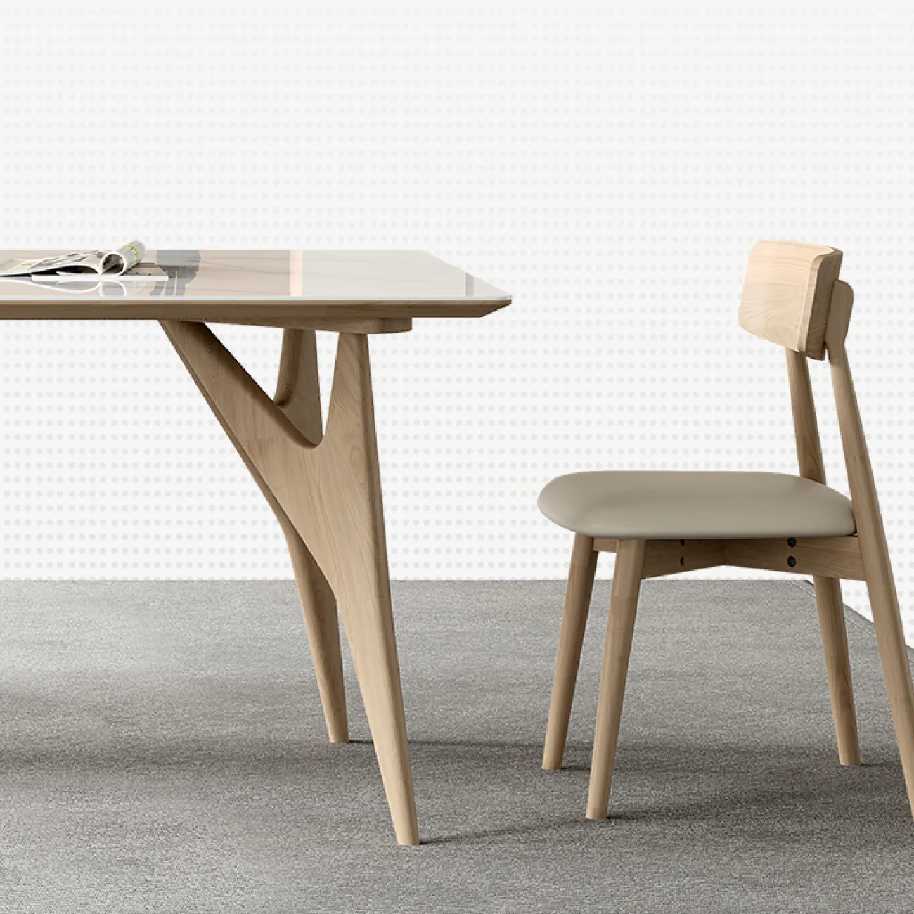 Скандинавский  обеденный стол LaLume AR21243-23