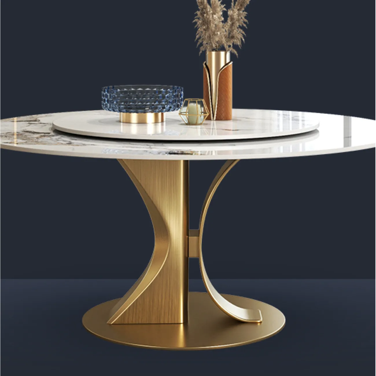 Круглый обеденный стол из сланца LaLume AR21244-23 Круглый обеденный стол из сланца LaLume AR21244-23