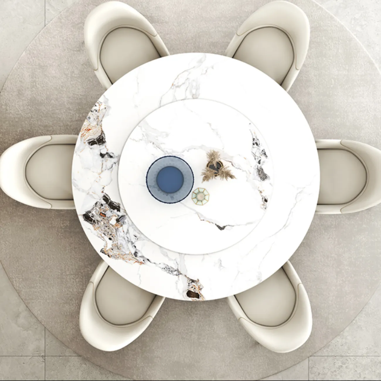 Круглый обеденный стол из сланца LaLume AR21244-23 Круглый обеденный стол из сланца LaLume AR21244-23