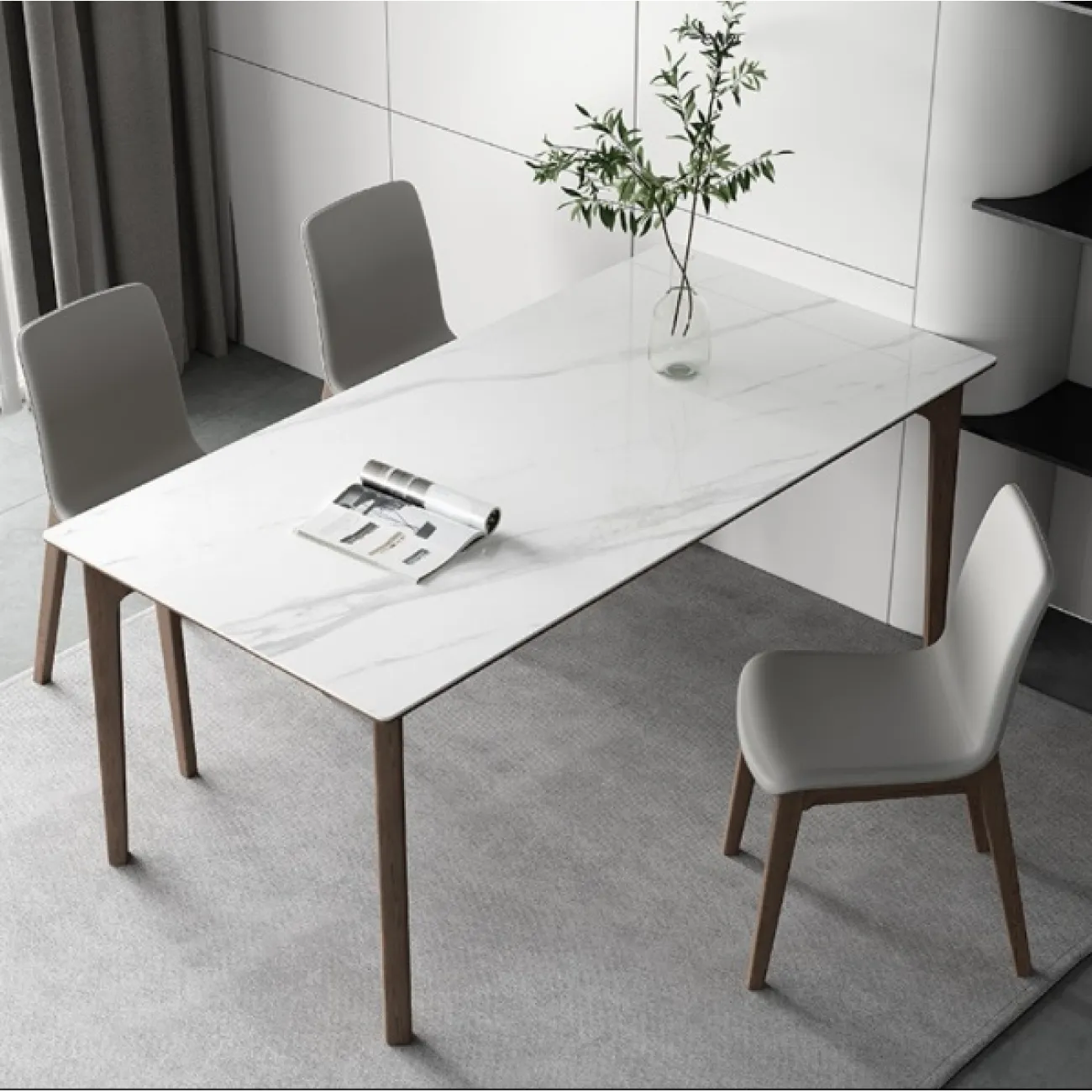 Современный минималистичный обеденный стол Lalume AR21257-23 Современный минималистичный обеденный стол Lalume AR21257-23