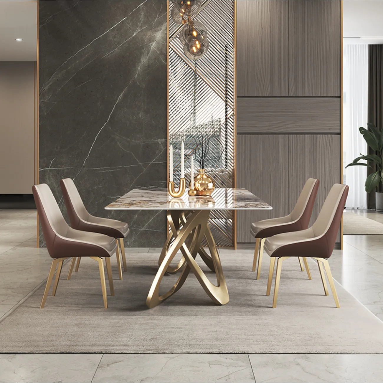 Дизайнерский обеденный стол LaLume AR21260-23 из сланца