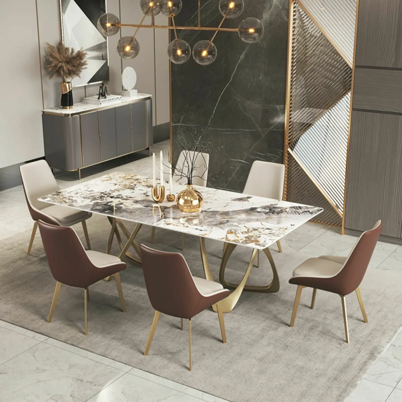 Дизайнерский обеденный стол LaLume AR21260-23 из сланца