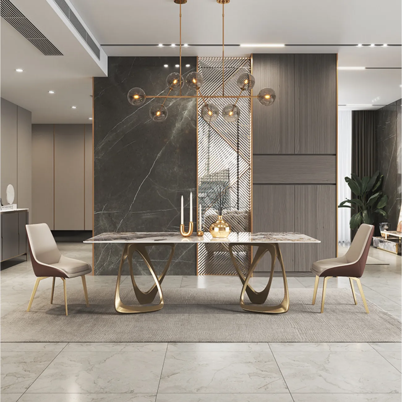 Дизайнерский обеденный стол LaLume AR21260-23 из сланца