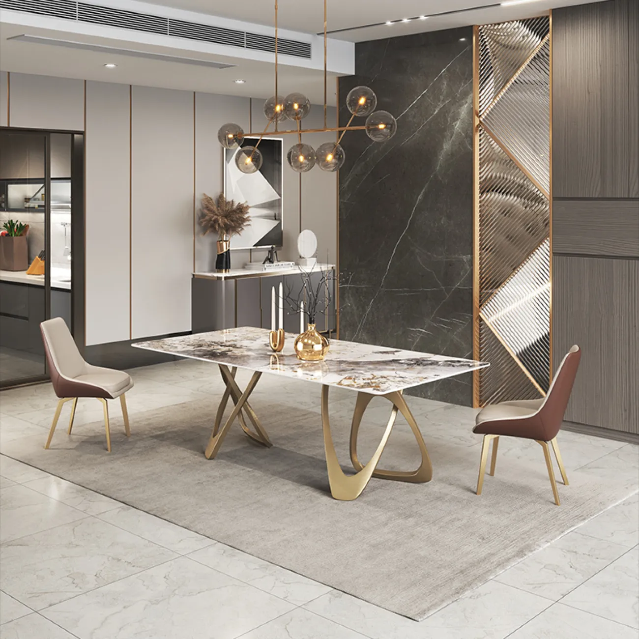 Дизайнерский обеденный стол LaLume AR21260-23 из сланца