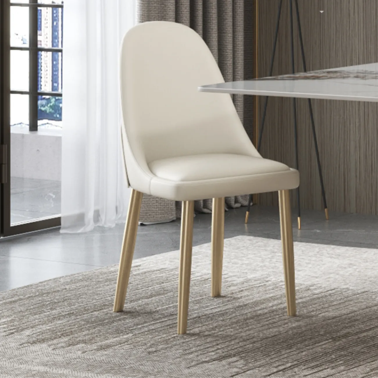 Легкий обеденный стул LaLume AR21258-23 из искусственной кожи