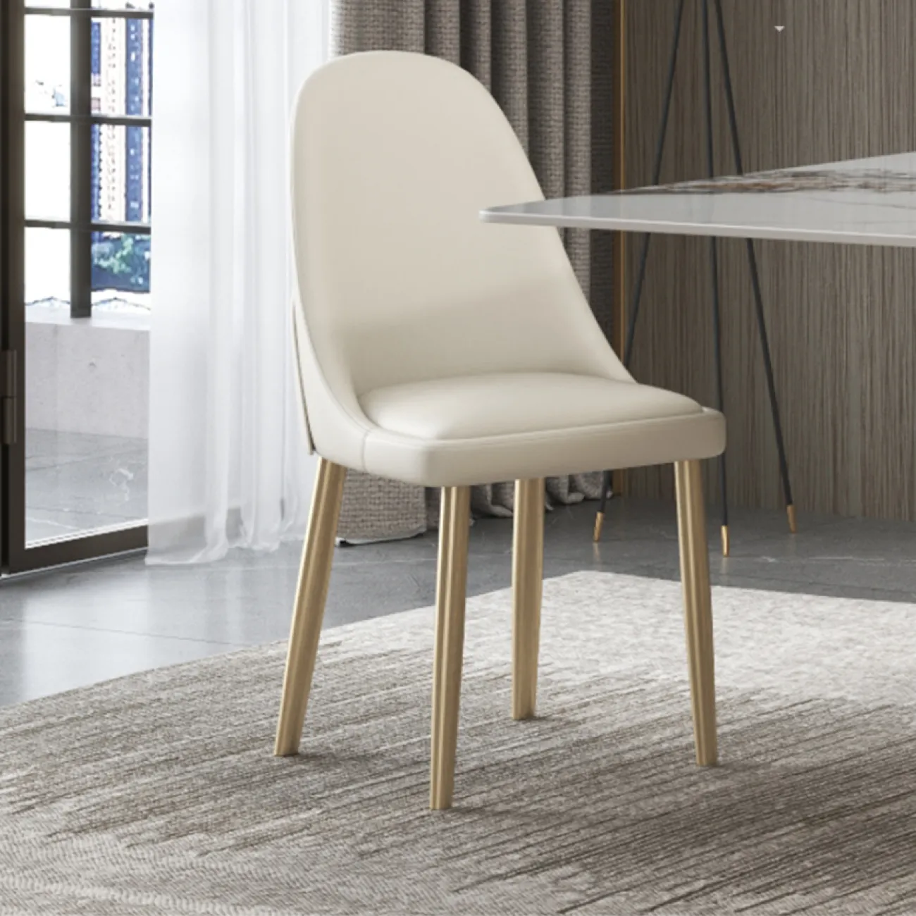 Легкий обеденный стул LaLume AR21258-23 из искусственной кожи