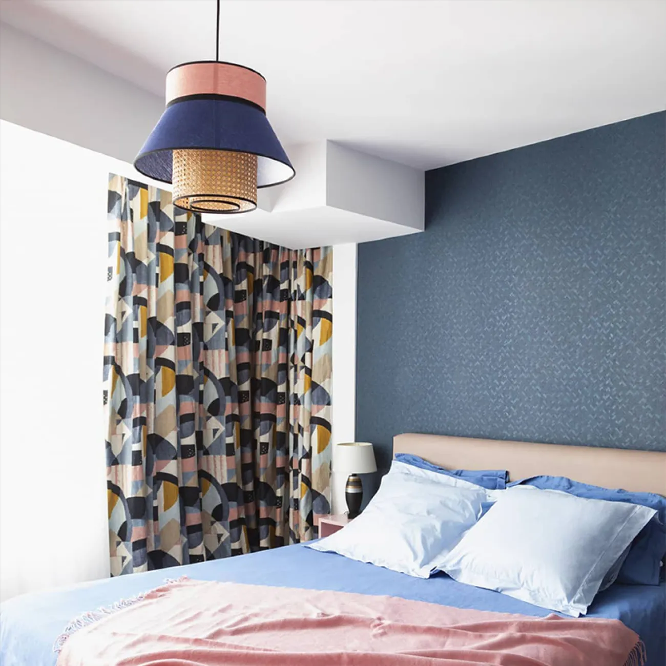 Современный японский цветной шестигранный ротанговый светильник ручной работы Opus