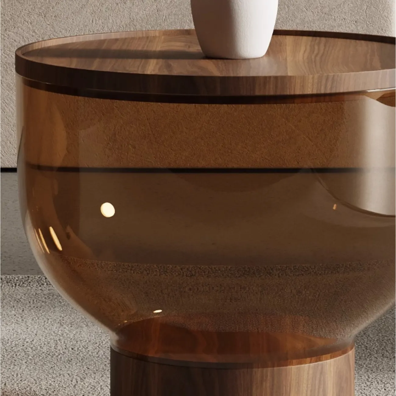 Стеклянный журнальный столик из массива дерева Tide Leader 35737-29