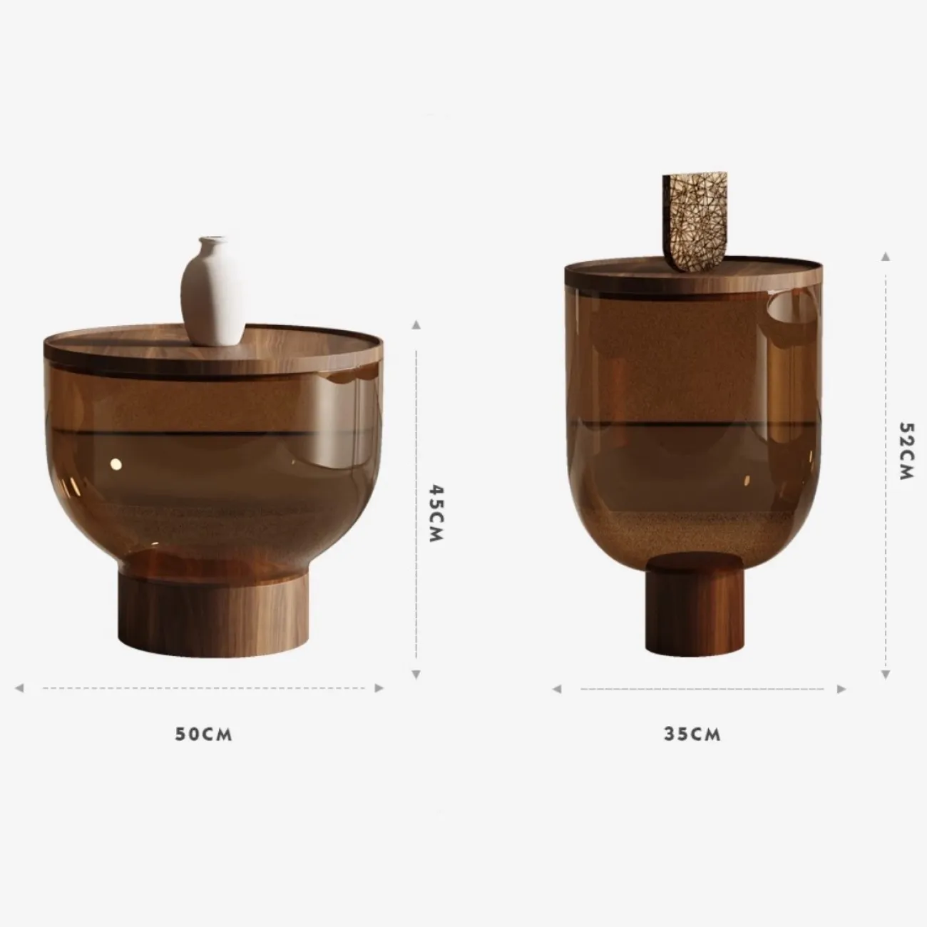 Стеклянный журнальный столик из массива дерева Tide Leader 35737-29