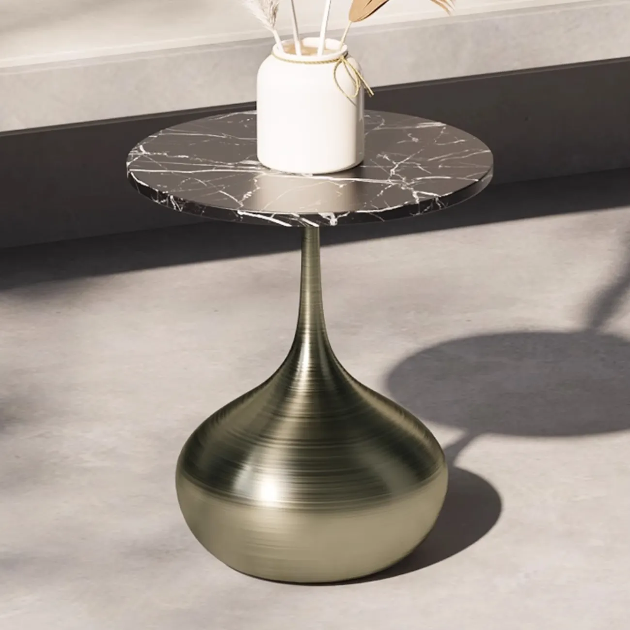 Мраморный минималистичный приставной столик для дивана Tide Leader 35738-29 Мраморный минималистичный приставной столик для дивана Tide Leader 35738-29
