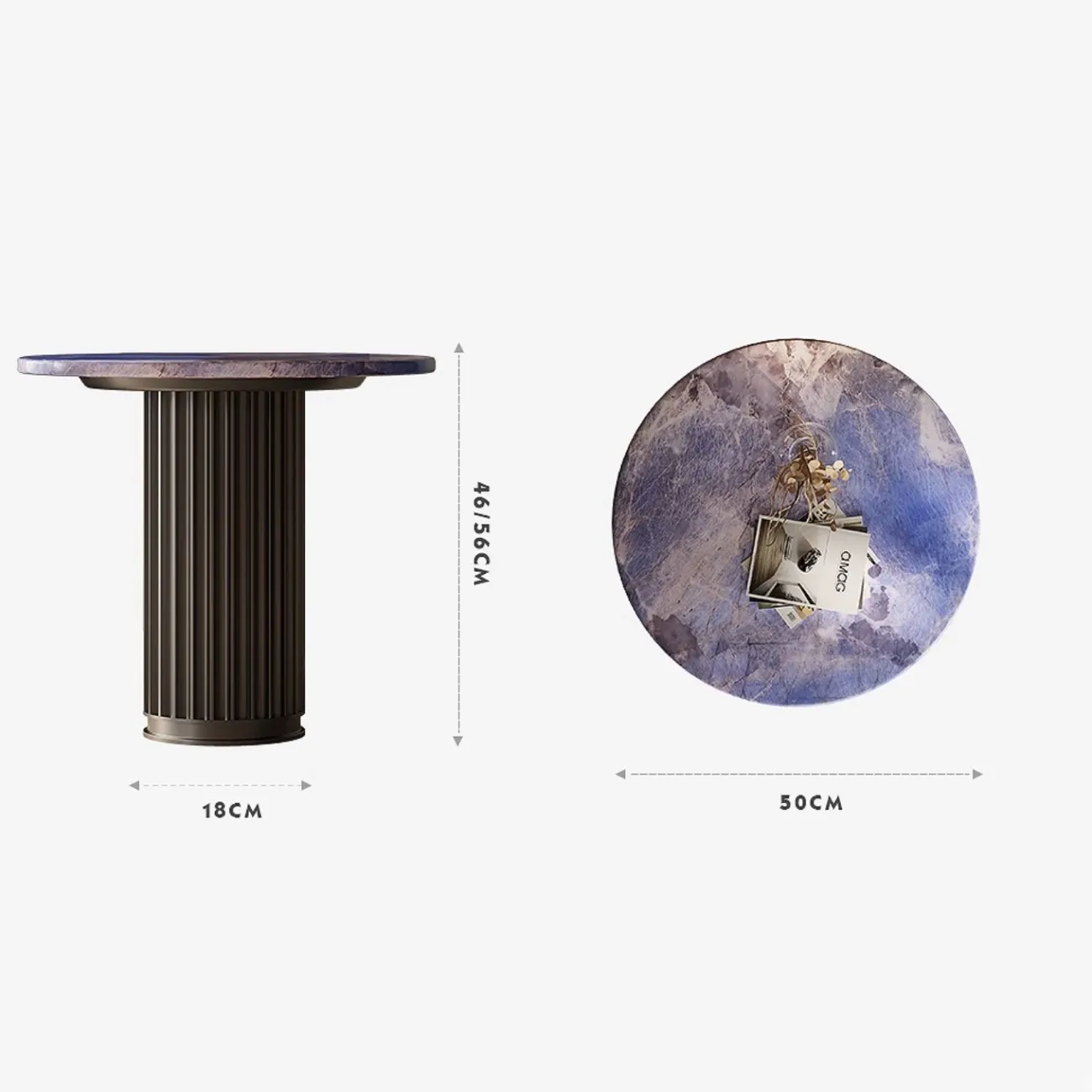 Мраморный приставной столик в минималистском цвете Tide Leader 35745-29 Мраморный приставной столик в минималистском цвете Tide Leader 35745-29