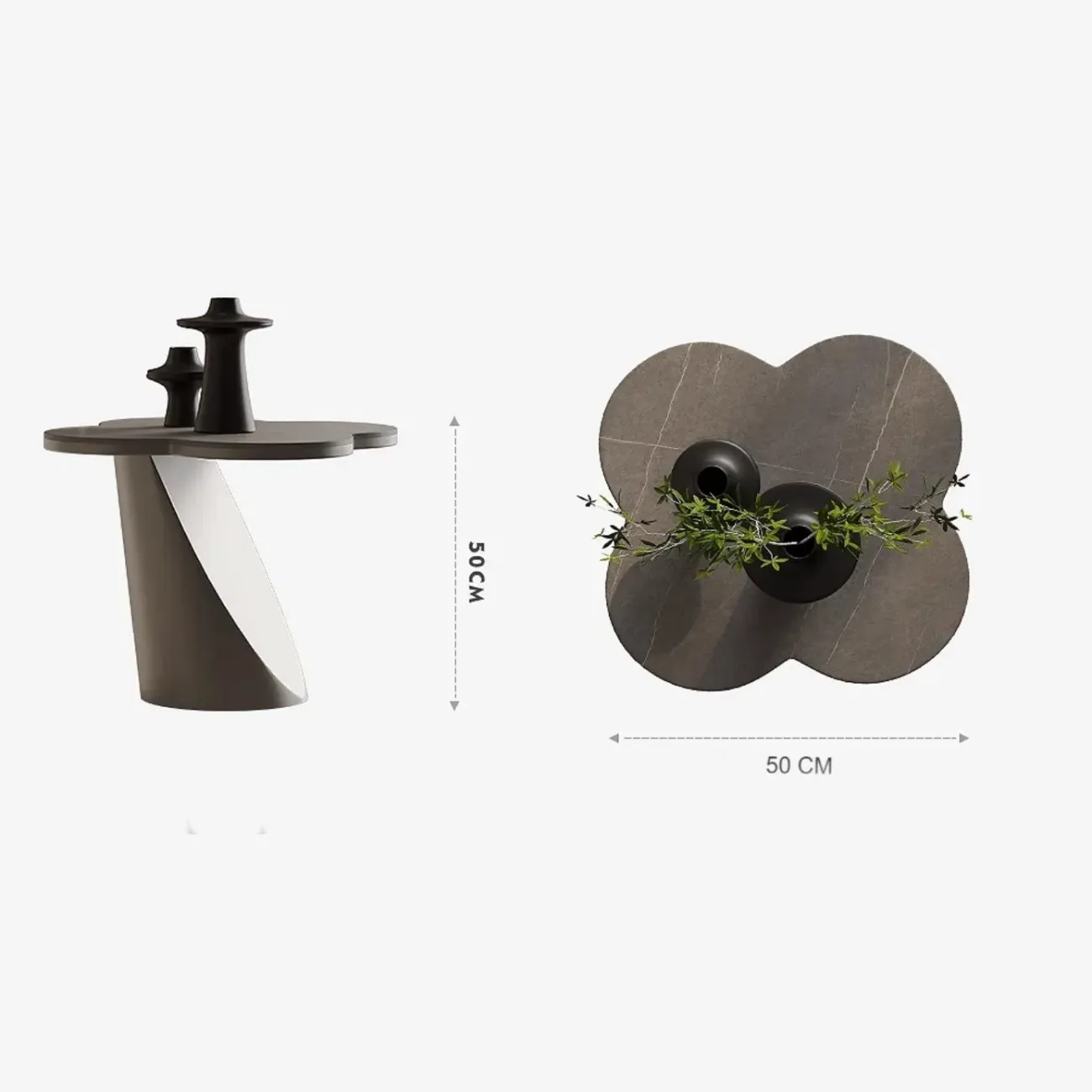 Роскошный приставной столик особой формы Tide Leader 35746-29