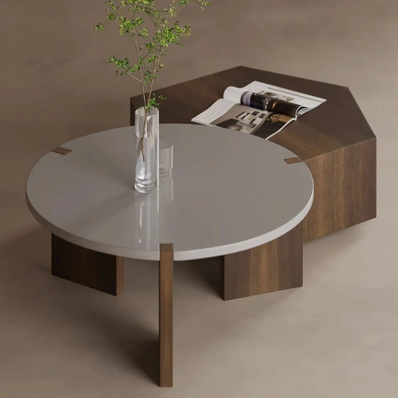 Современный журнальный столик из массива дерева Tide Leader 35747-29