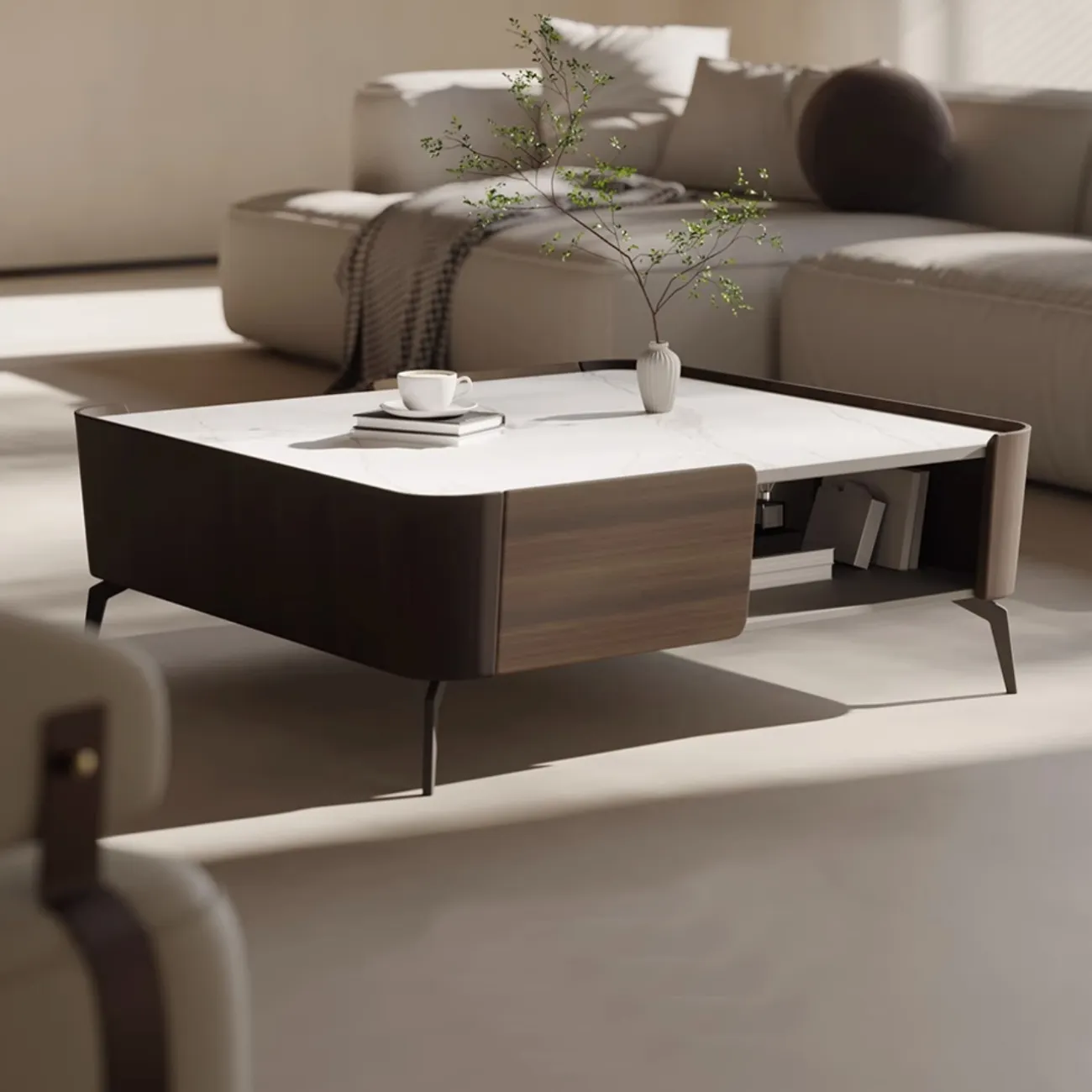 Небольшой журнальный столик из орехового дерева Tide Leader 35749-29