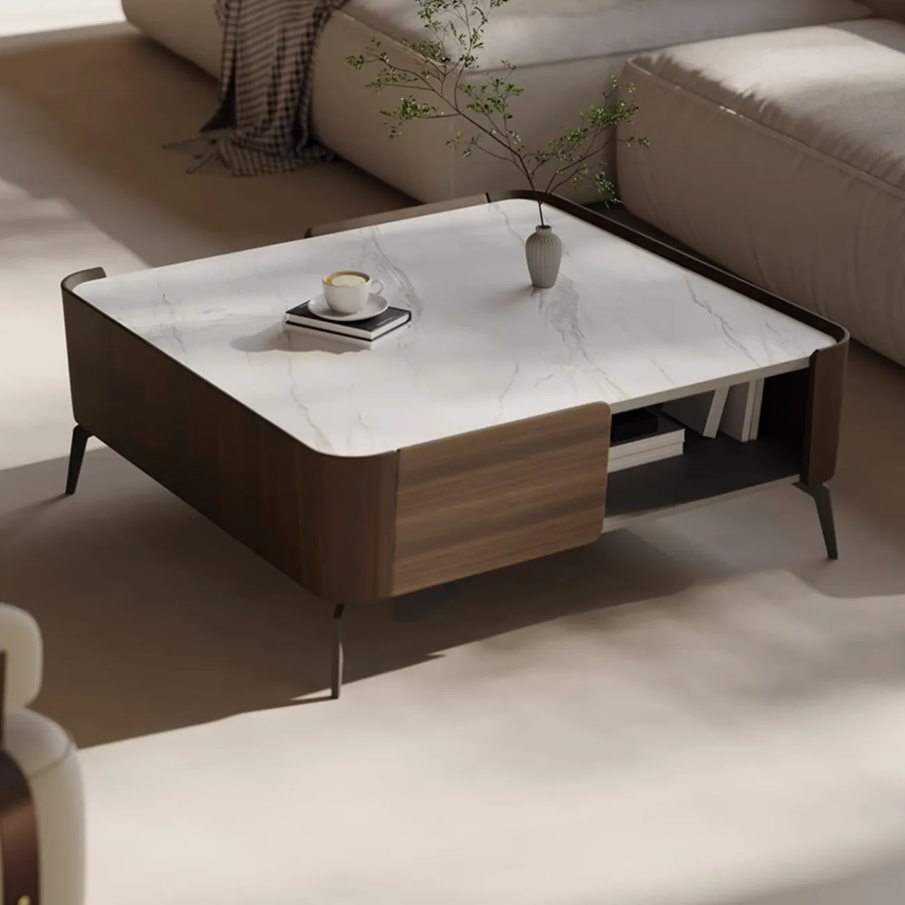 Небольшой журнальный столик из орехового дерева Tide Leader 35749-29