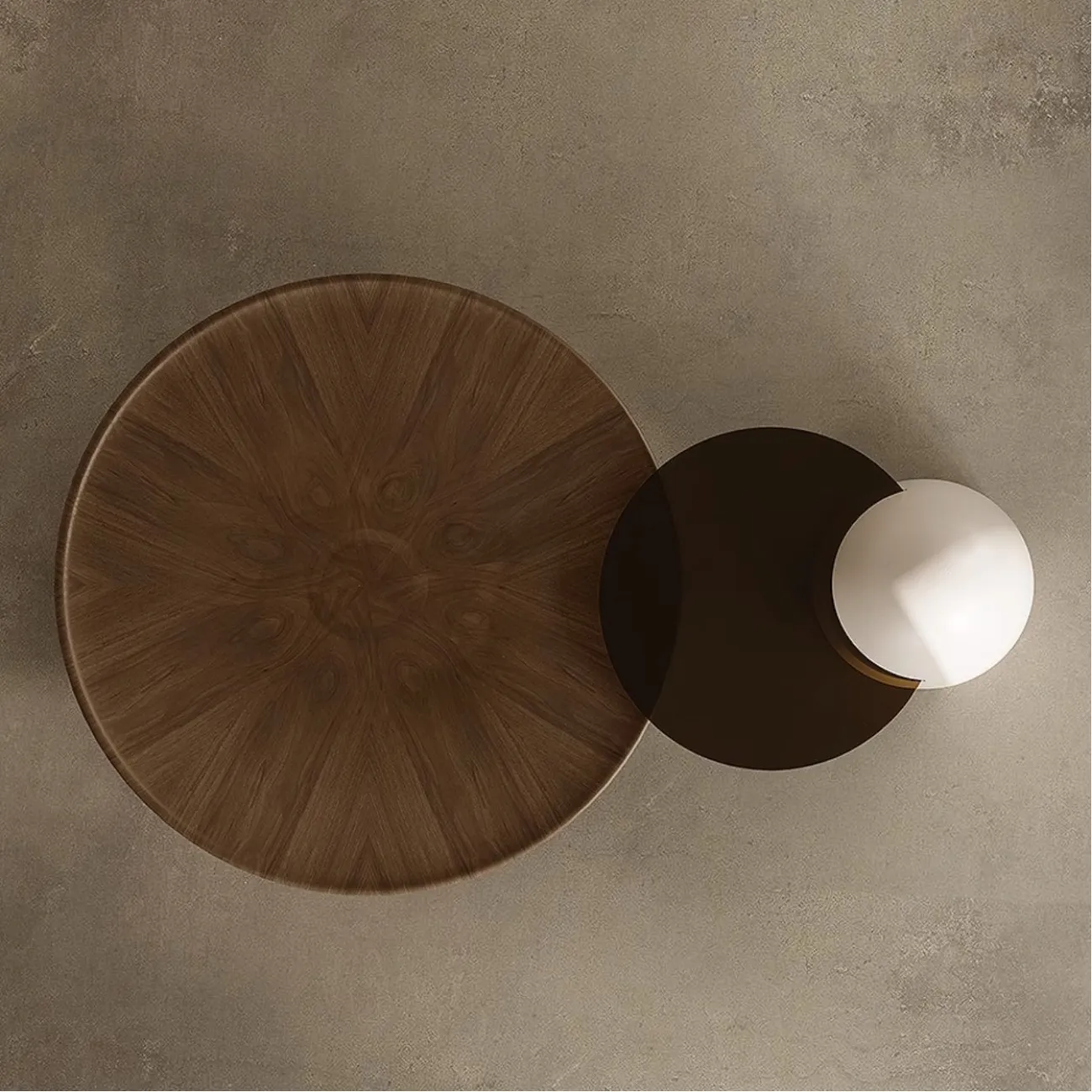 Круглый журнальный столик из орехового дерева в стиле ваби-саби Tide Leader 35752-29