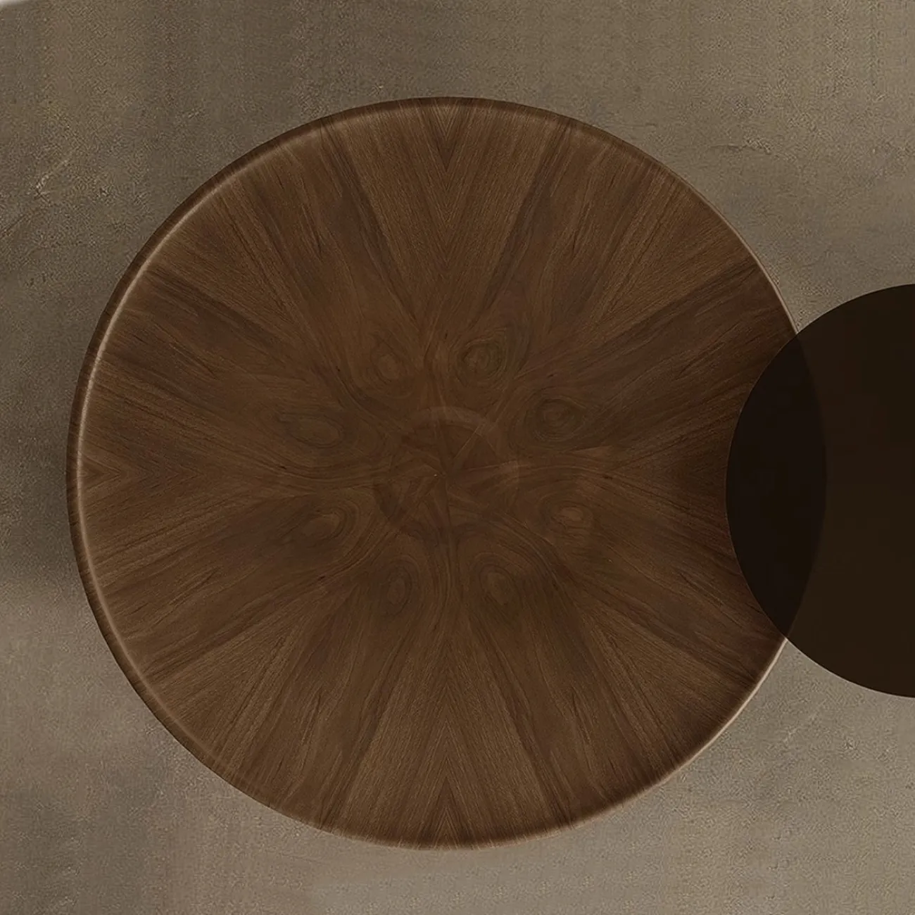 Круглый журнальный столик из орехового дерева в стиле ваби-саби Tide Leader 35752-29