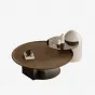 Круглый журнальный столик из орехового дерева в стиле ваби-саби Tide Leader 35752-29