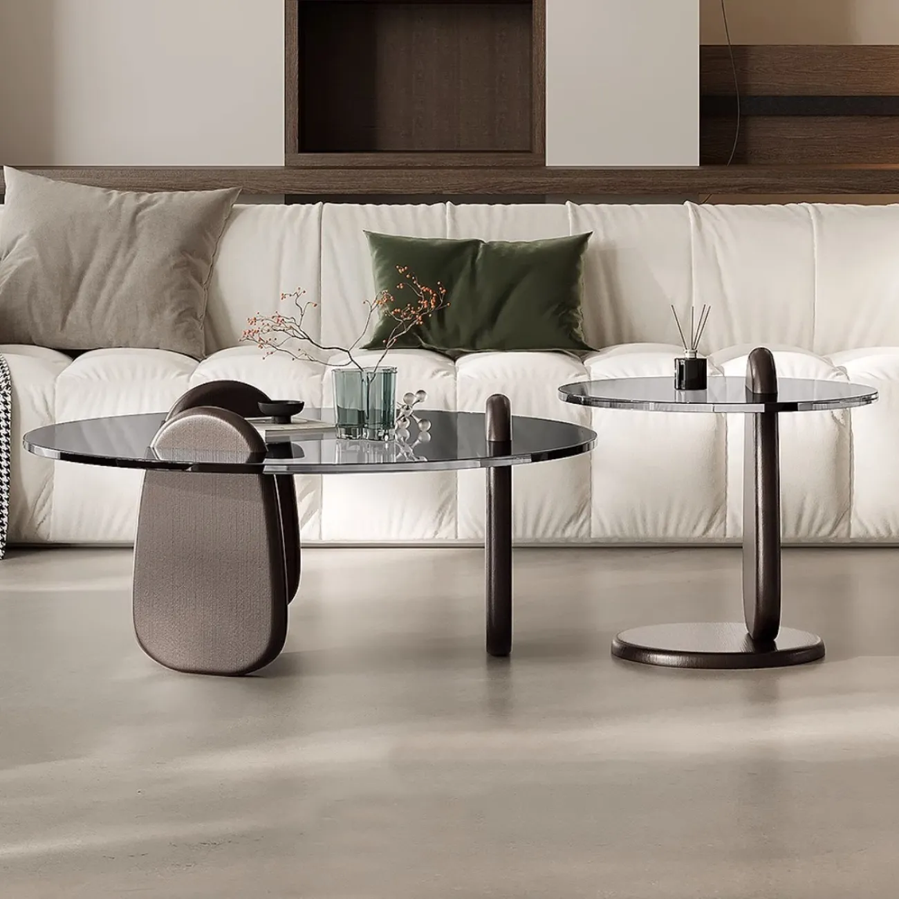 Журнальный столик из закаленного стекла в стиле Ваби-саби Tide Leader 35753-29