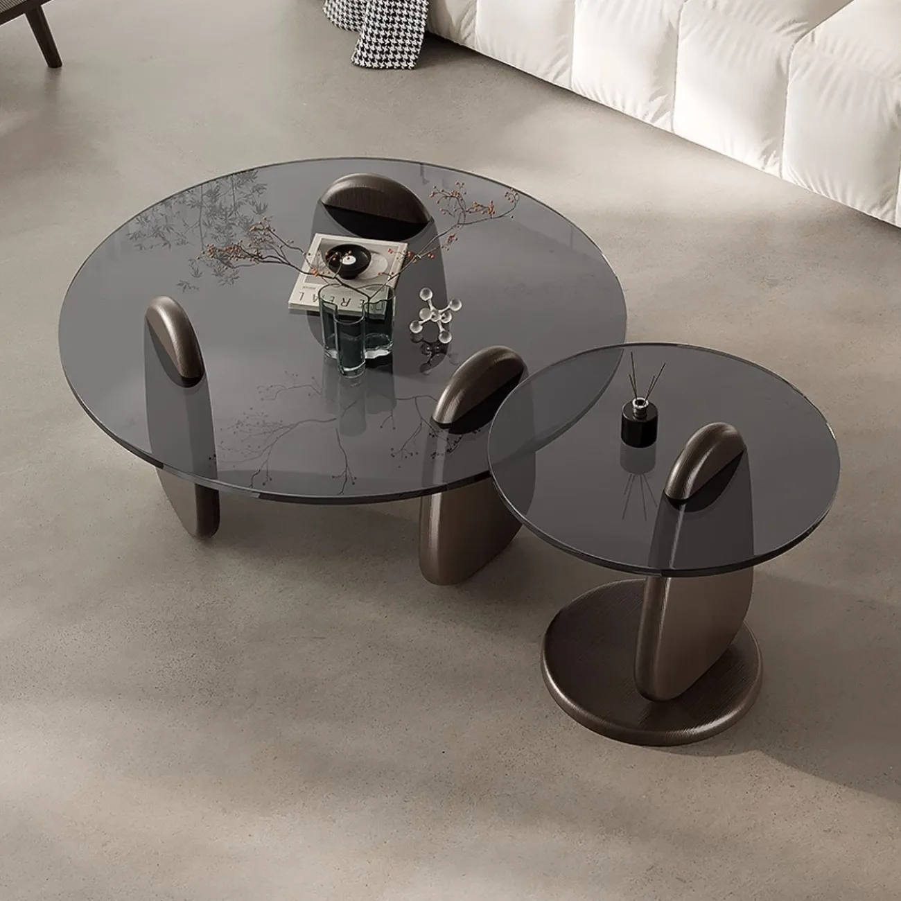 Журнальный столик из закаленного стекла в стиле Ваби-саби Tide Leader 35753-29