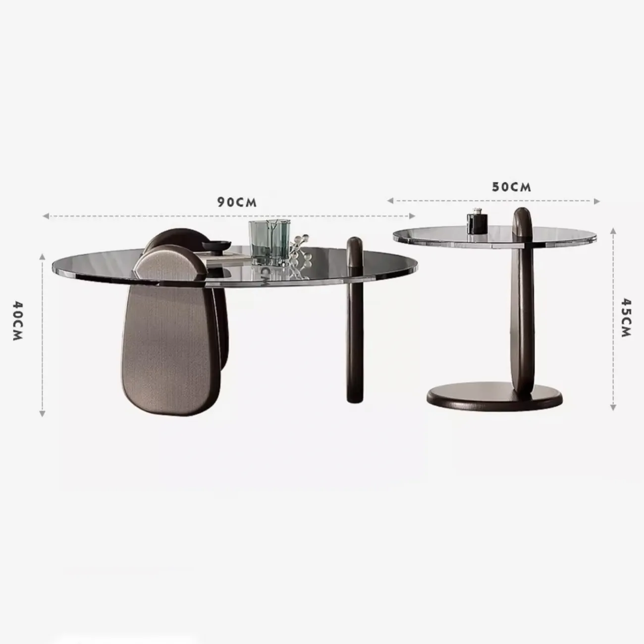 Журнальный столик из закаленного стекла в стиле Ваби-саби Tide Leader 35753-29