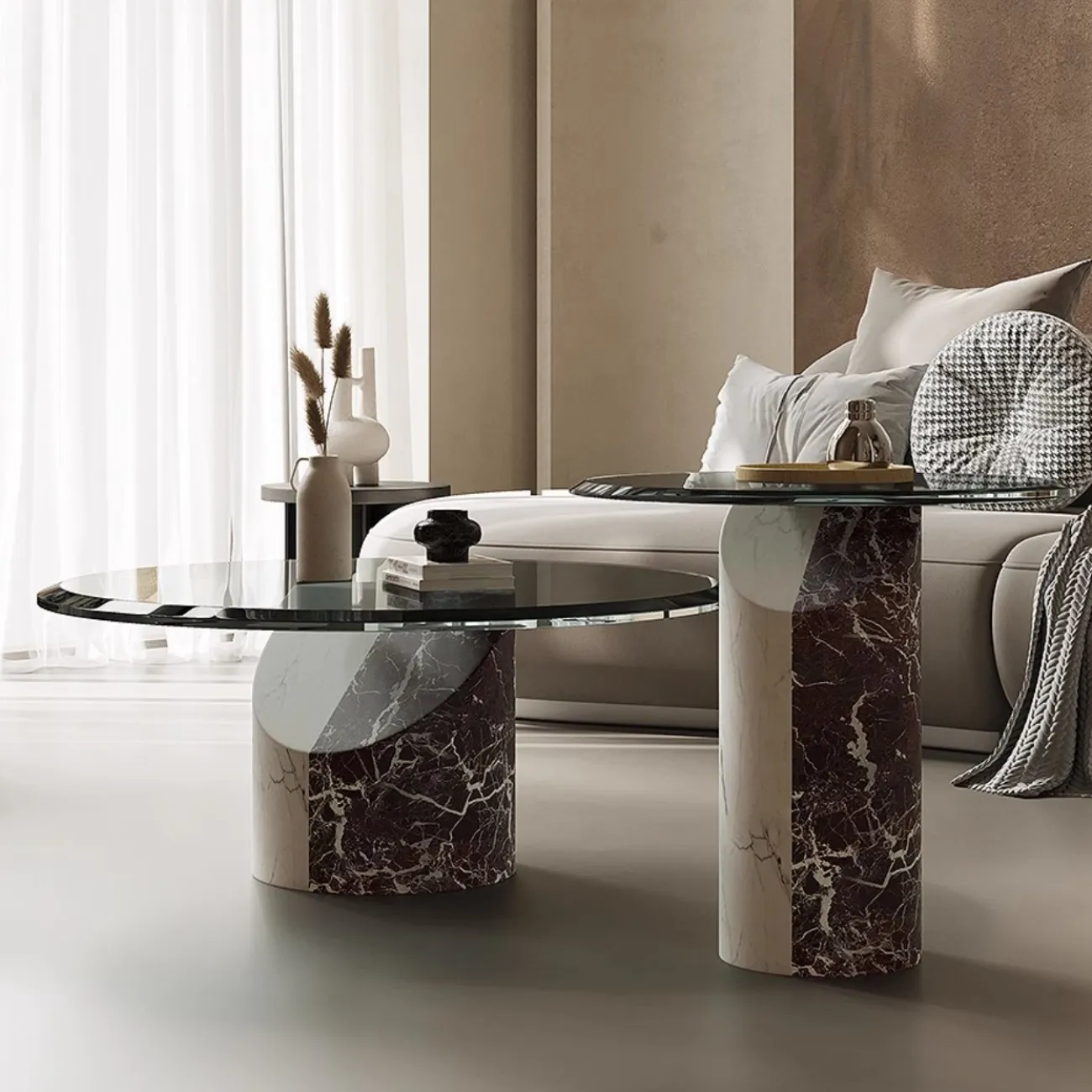 Изысканный журнальный столик с  закаленным стеклом Tide Leader 35755-29