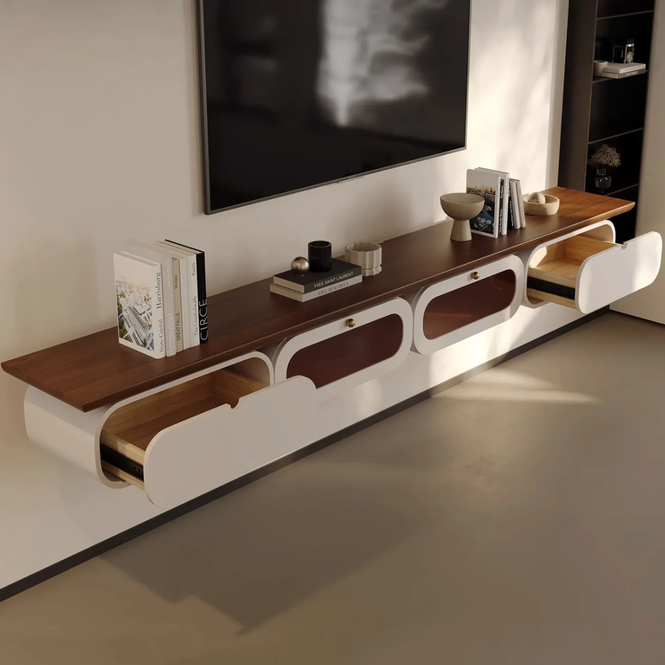 Роскошный подвесной шкаф под ТВ Tide Leader 35765-29