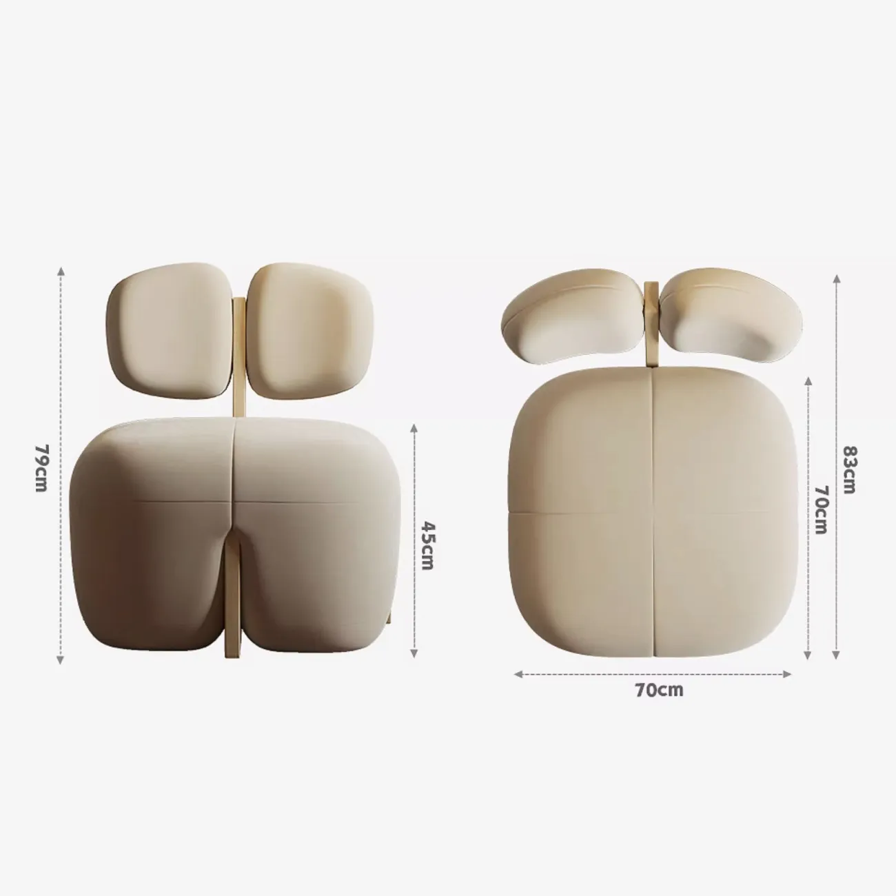 Дизайнерское кресло в кремовом стиле Tide Leader 35767-29