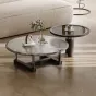 Большой и маленький круглый журнальный столик из мрамора Tide Leader 35768-29