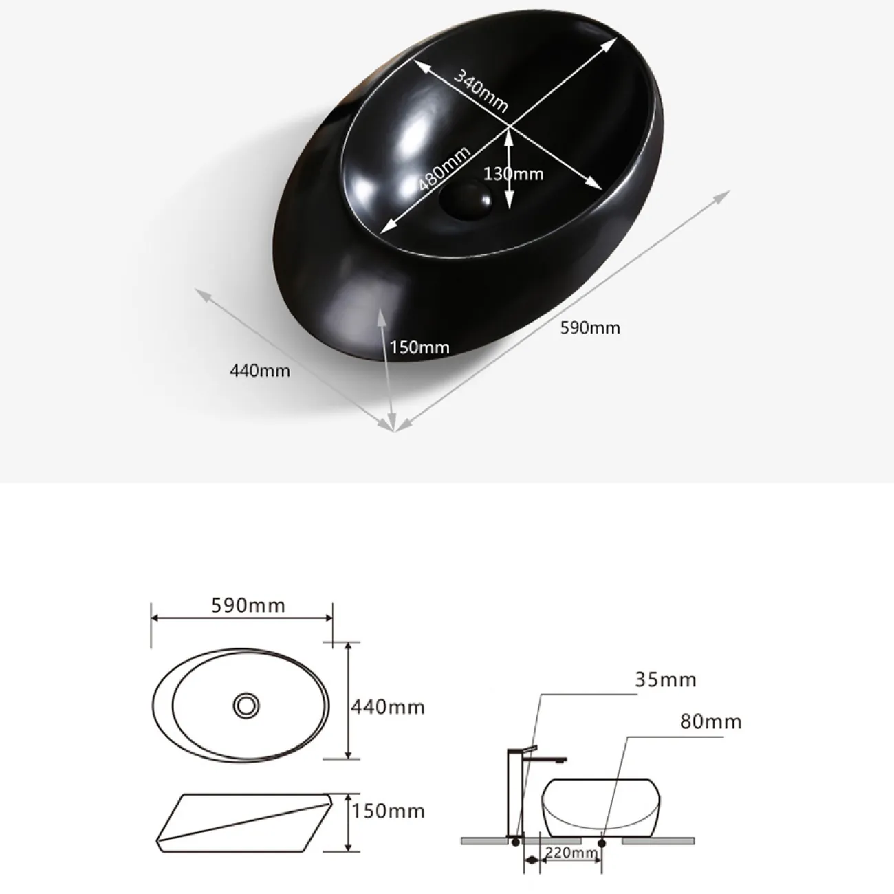 Роскошный настольный умывальник для ванной комнаты в Современном стиле LaLume MB21191-23