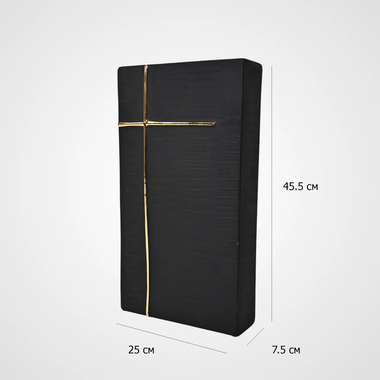 Чёрная ваза в форме креста LaLume DK_FA-D2111B H45.5