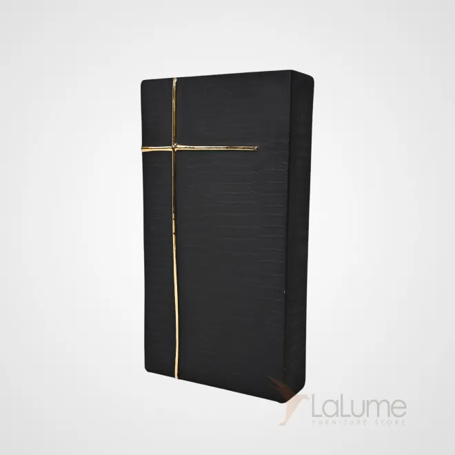 Чёрная ваза в форме креста LaLume DK_FA-D2111B H45.5