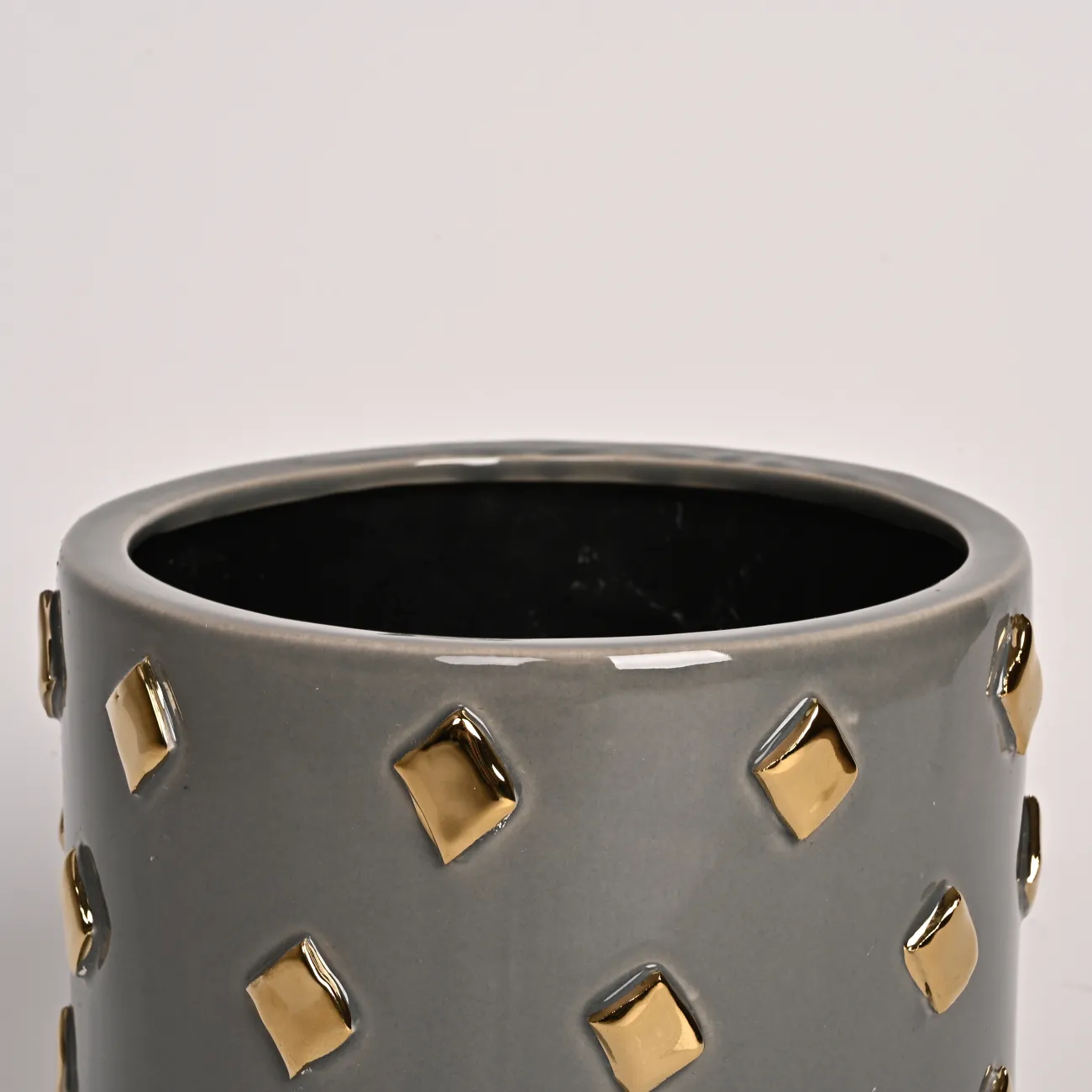 Серая и золотистая керамическая чаша LaLume DK_FA-D2048A