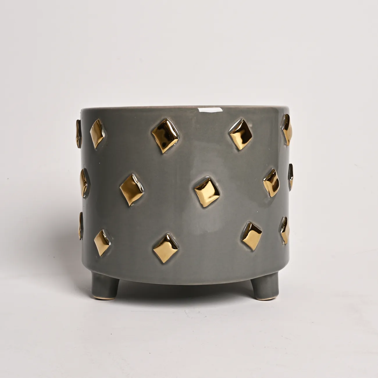 Серая и золотистая керамическая чаша LaLume DK_FA-D2048A Серая и золотистая керамическая чаша LaLume DK_FA-D2048A